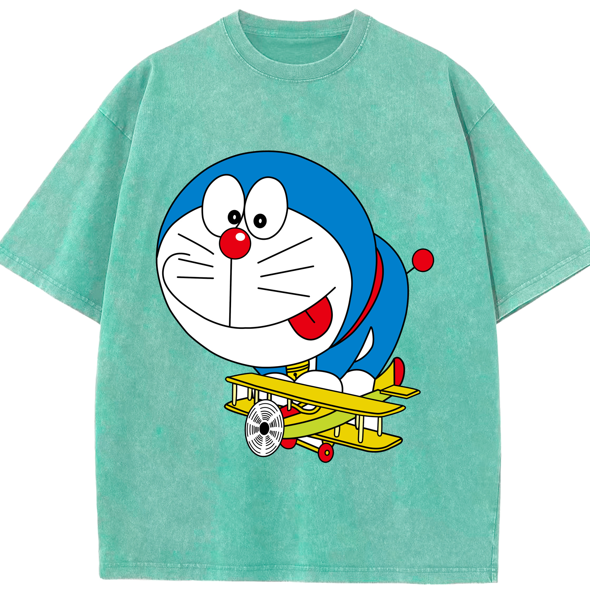 （画像用） ドラえもん Doraemon 綿100% ヴィンテージ風 半袖Tシャツ（フロントプリント）